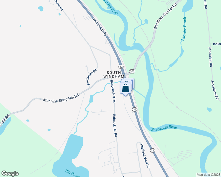 map of restaurants, bars, coffee shops, grocery stores, and more near 27 Babcock Hill Road in Windham
