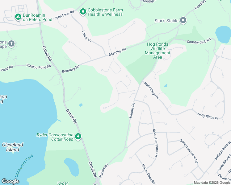 map of restaurants, bars, coffee shops, grocery stores, and more near 29 Sconset Circle in Sandwich