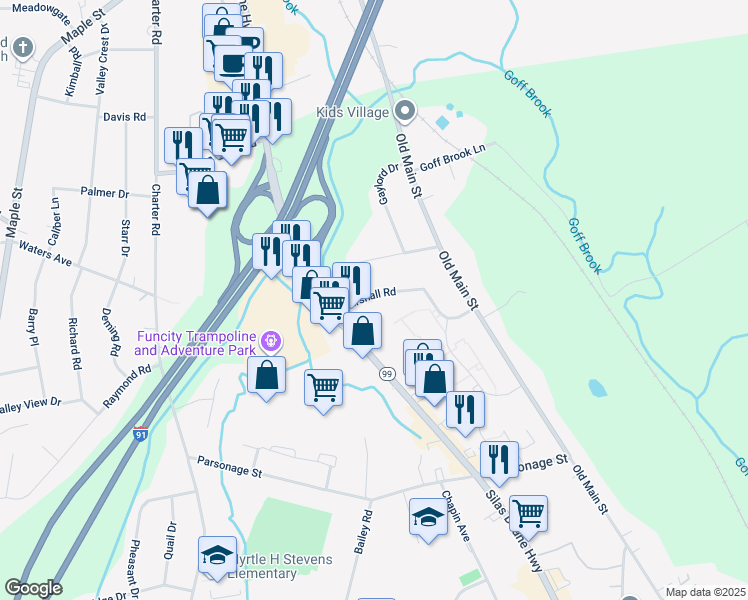 map of restaurants, bars, coffee shops, grocery stores, and more near 1800 Silas Deane Highway in Rocky Hill