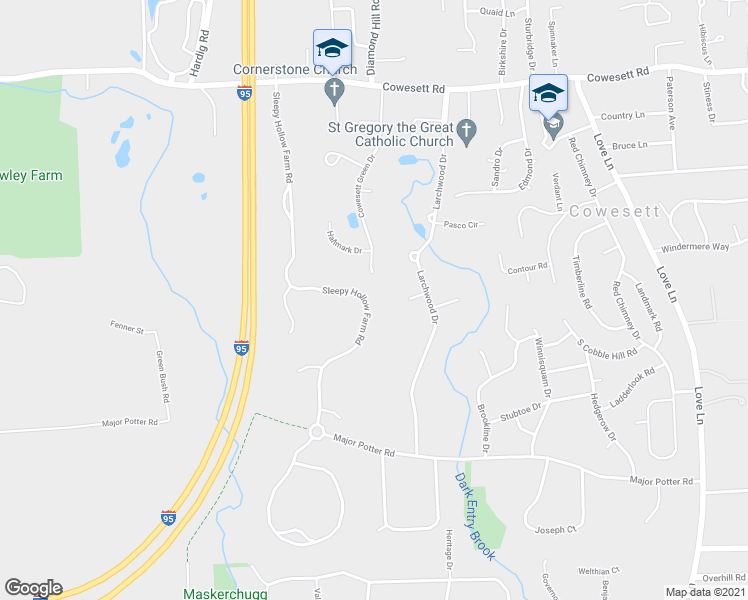map of restaurants, bars, coffee shops, grocery stores, and more near 322 Sleepy Hollow Farm Road in Warwick