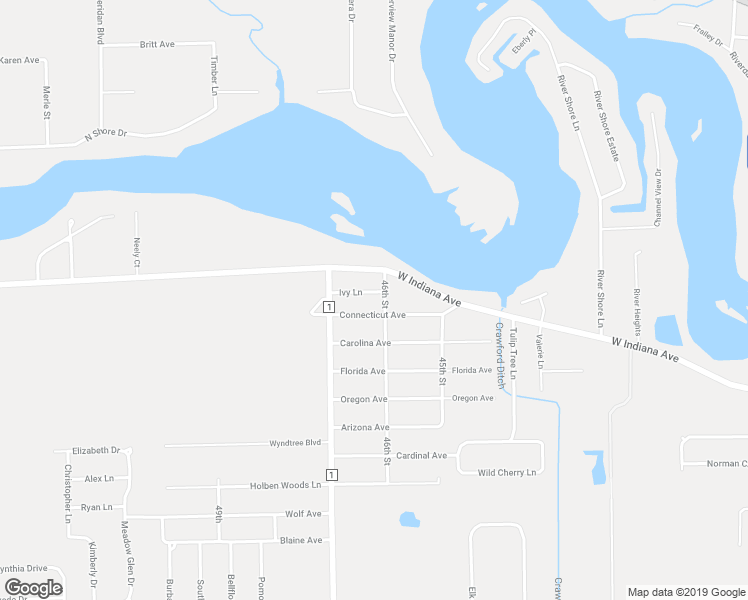 map of restaurants, bars, coffee shops, grocery stores, and more near 29900 Ivy Lane in Elkhart