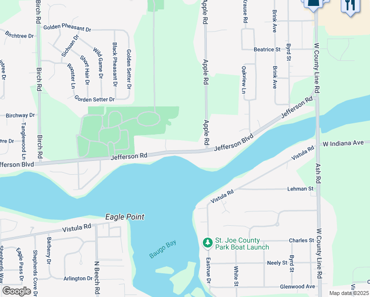 map of restaurants, bars, coffee shops, grocery stores, and more near 10609 Jefferson Road in Osceola