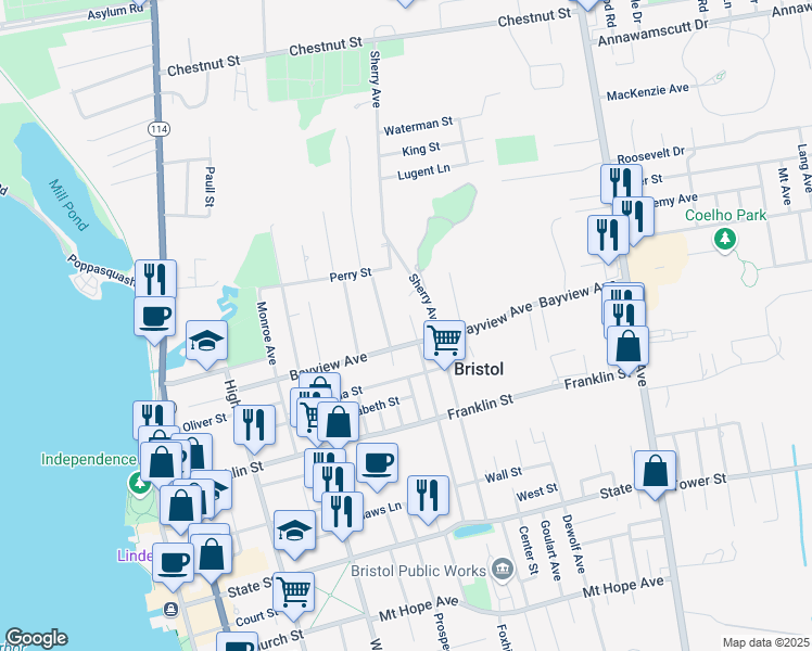map of restaurants, bars, coffee shops, grocery stores, and more near 15 Alma Avenue in Bristol