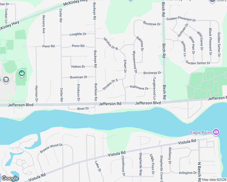map of restaurants, bars, coffee shops, grocery stores, and more near 56100-56198 Sturbridge Circle in Mishawaka