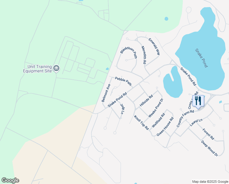 map of restaurants, bars, coffee shops, grocery stores, and more near 14 Belmont Avenue in Sandwich