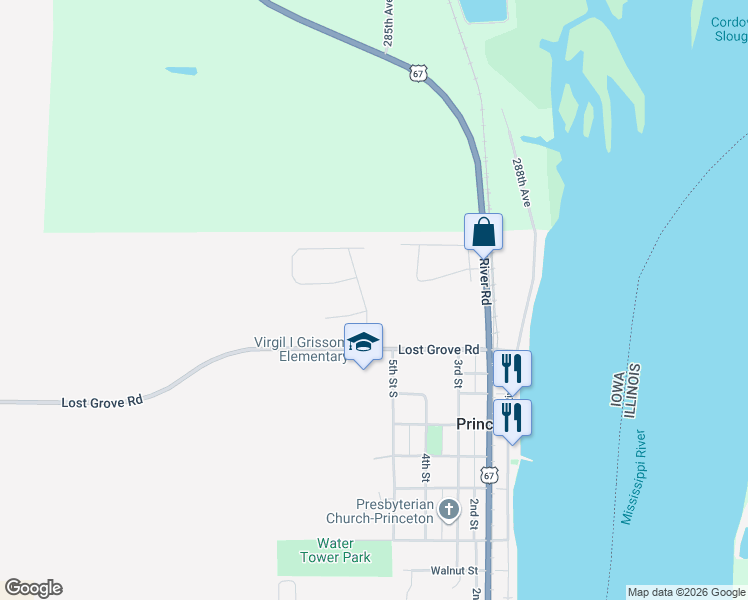 map of restaurants, bars, coffee shops, grocery stores, and more near 119 North 6th Street in Princeton