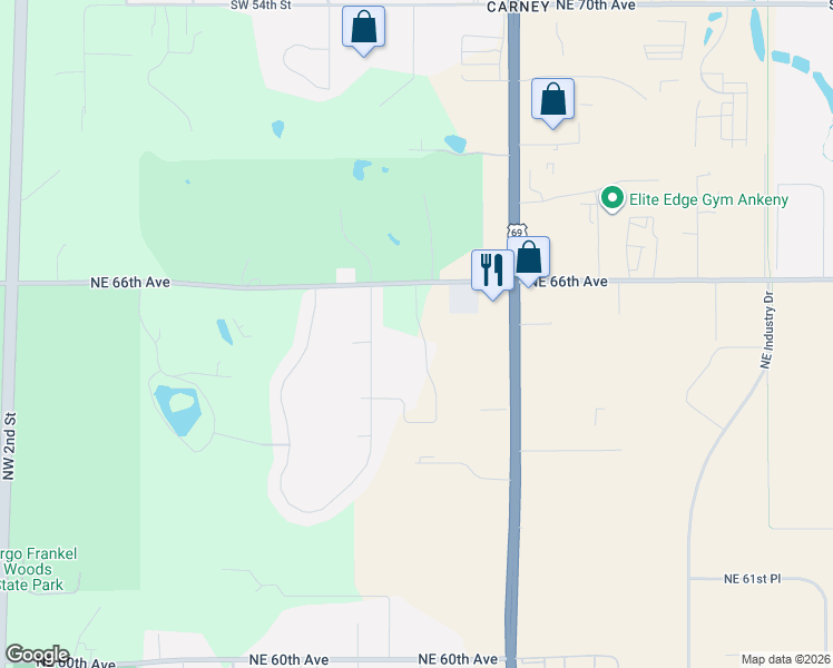 map of restaurants, bars, coffee shops, grocery stores, and more near 6531 Northeast 9th Court in Des Moines