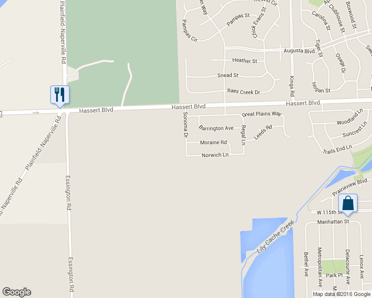 map of restaurants, bars, coffee shops, grocery stores, and more near 549 Sonoma Drive in Bolingbrook