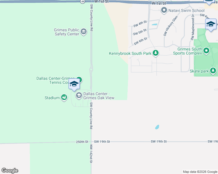 map of restaurants, bars, coffee shops, grocery stores, and more near 2461 Y Avenue in Grimes