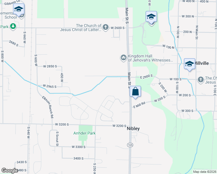 map of restaurants, bars, coffee shops, grocery stores, and more near 254 West 2975 South in Nibley