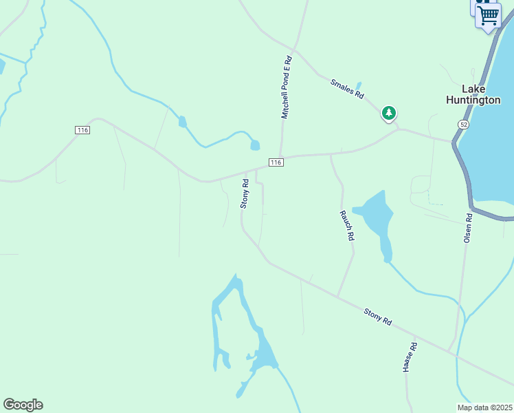 map of restaurants, bars, coffee shops, grocery stores, and more near 23 Stony Road in Lake Huntington