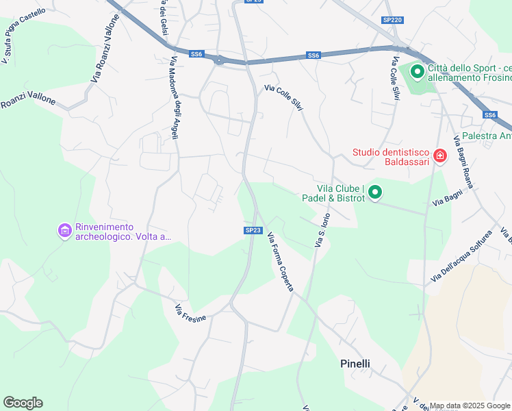 map of restaurants, bars, coffee shops, grocery stores, and more near 111 Via Stazione in Ferentino