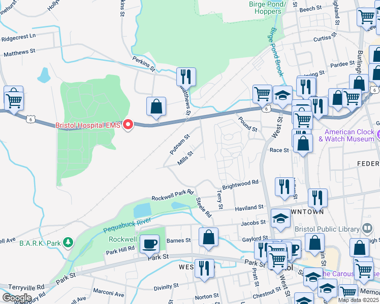 map of restaurants, bars, coffee shops, grocery stores, and more near 36 Mills Street in Bristol