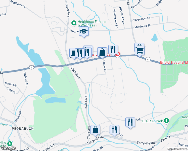 map of restaurants, bars, coffee shops, grocery stores, and more near 397 Barlow Street in Bristol