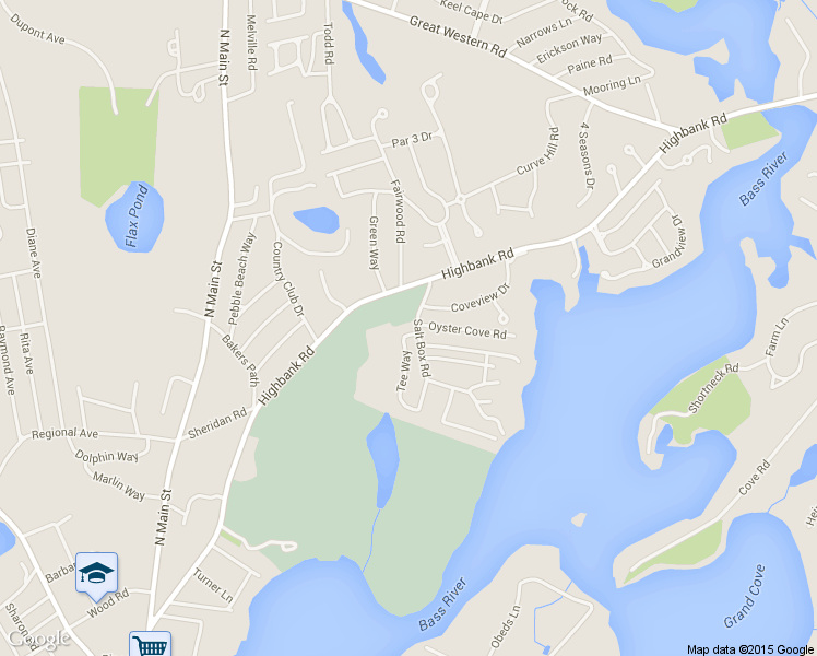 map of restaurants, bars, coffee shops, grocery stores, and more near 4 Tee Way in Yarmouth