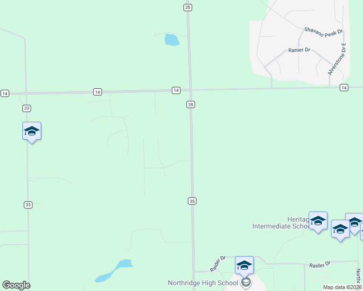 map of restaurants, bars, coffee shops, grocery stores, and more near 56255 County Road 35 in Middlebury