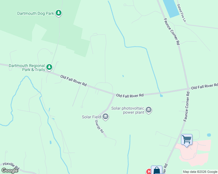 map of restaurants, bars, coffee shops, grocery stores, and more near 335 Old Fall River Road in Dartmouth