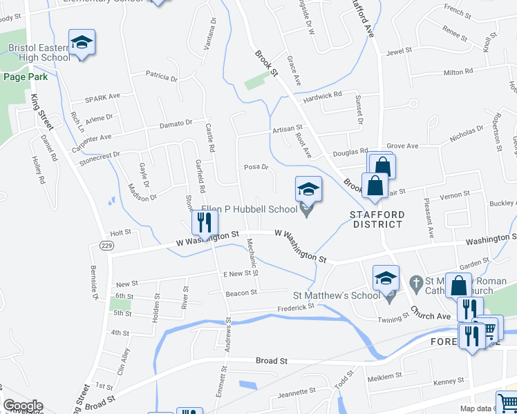 map of restaurants, bars, coffee shops, grocery stores, and more near 144 West Washington Street in Bristol