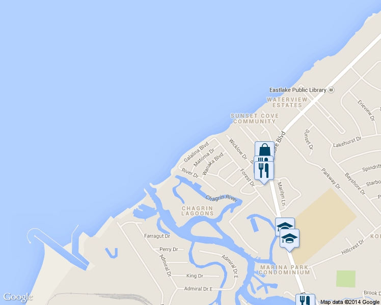 map of restaurants, bars, coffee shops, grocery stores, and more near 35741 Galalina Blvd in Eastlake