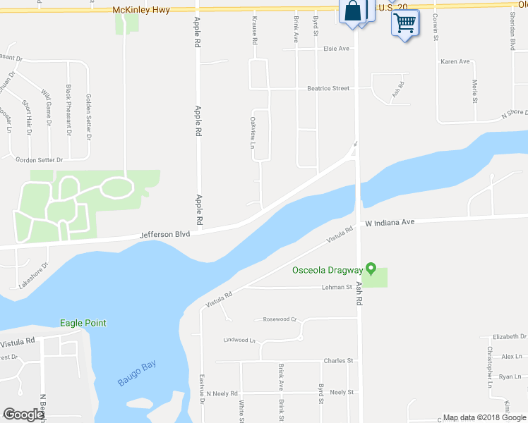 map of restaurants, bars, coffee shops, grocery stores, and more near 10301 Jefferson Road in Osceola