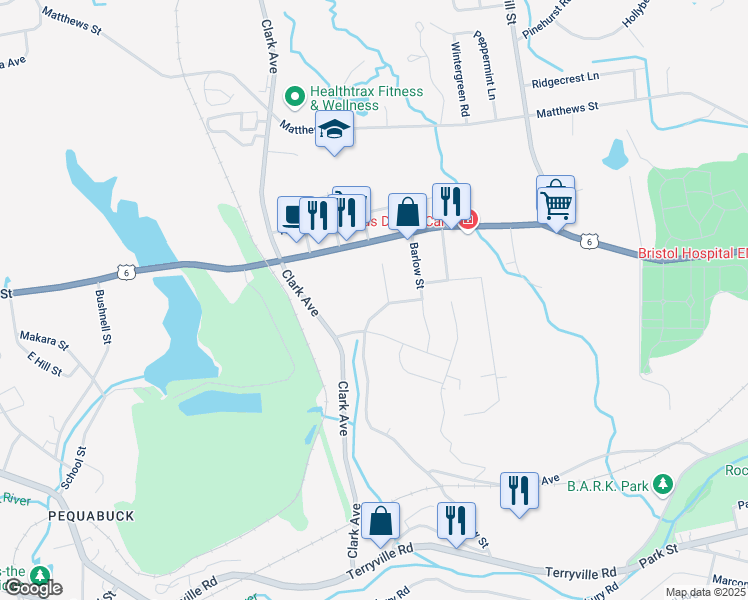 map of restaurants, bars, coffee shops, grocery stores, and more near 397 Barlow Street in Bristol