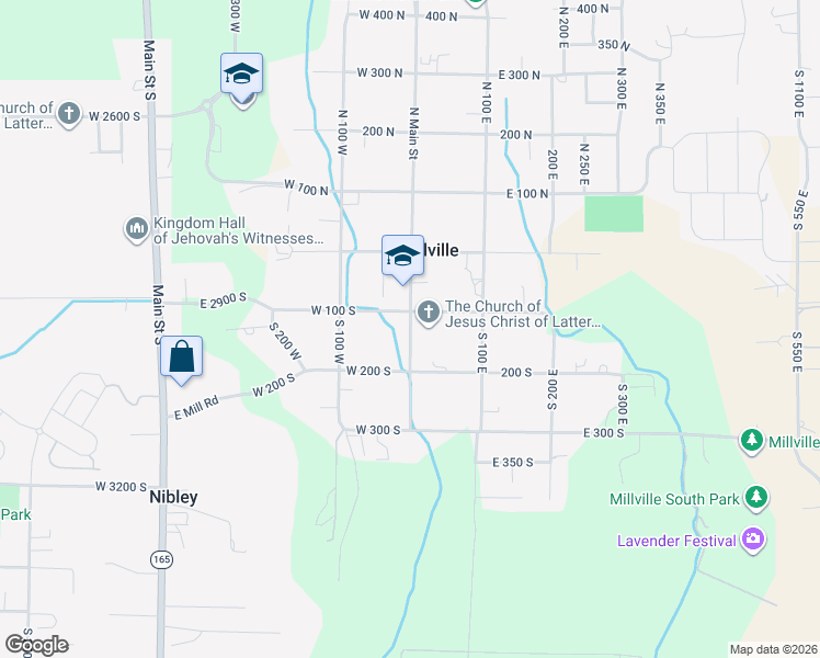 map of restaurants, bars, coffee shops, grocery stores, and more near 2708 South Main Street in Nibley
