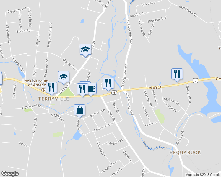 map of restaurants, bars, coffee shops, grocery stores, and more near 98 Burnham Street in Plymouth