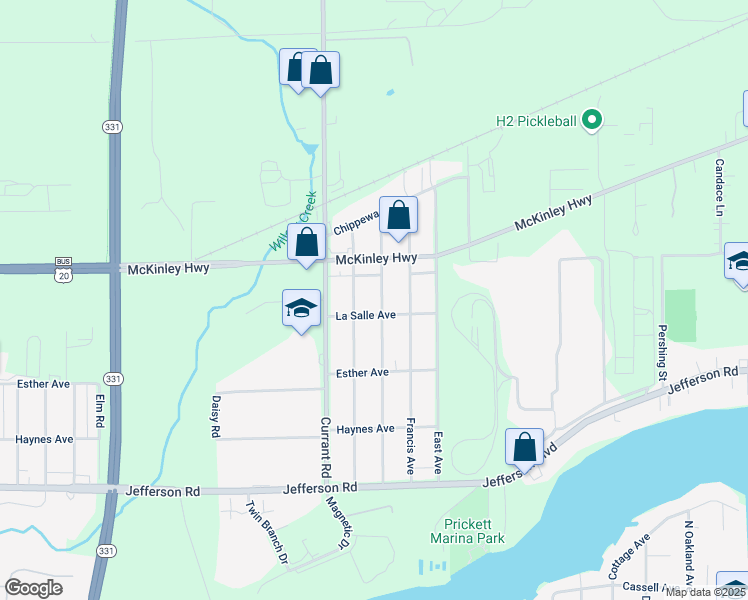 map of restaurants, bars, coffee shops, grocery stores, and more near 13343-13371 La Salle Ave in Mishawaka
