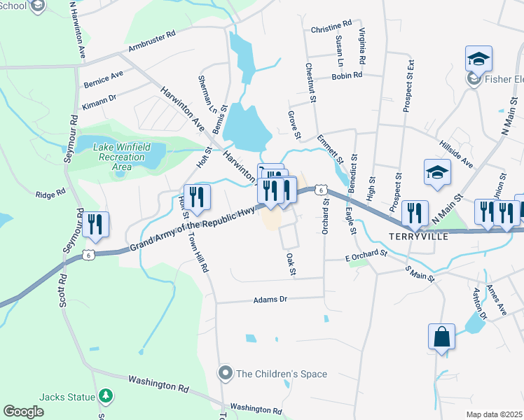 map of restaurants, bars, coffee shops, grocery stores, and more near 321 Main Street in Plymouth