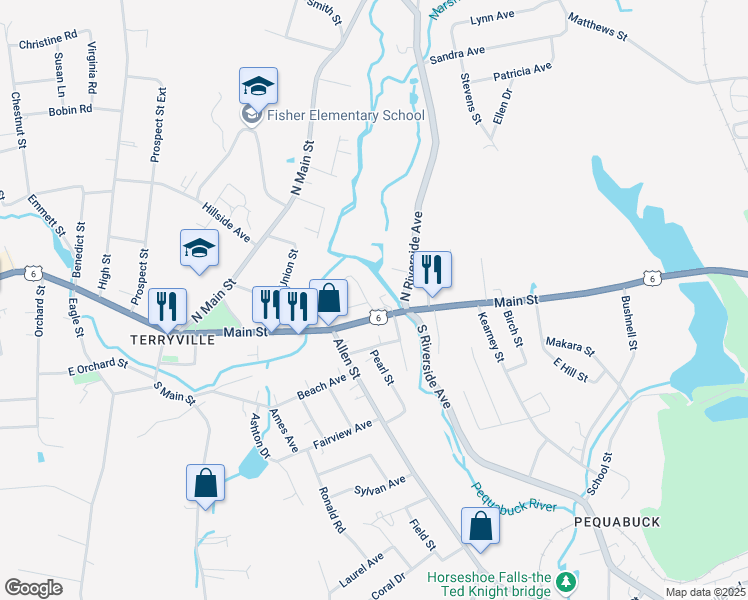 map of restaurants, bars, coffee shops, grocery stores, and more near 8 Burnham Street in Plymouth