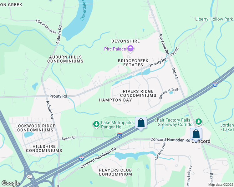 map of restaurants, bars, coffee shops, grocery stores, and more near 11231 Hampton Bay Lane in Painesville