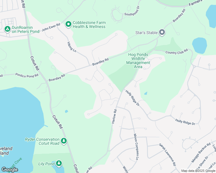 map of restaurants, bars, coffee shops, grocery stores, and more near 7 Sconset Circle in Sandwich