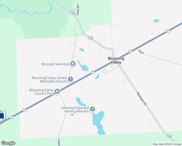 map of restaurants, bars, coffee shops, grocery stores, and more near State Street in Meadville