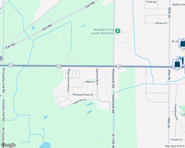 map of restaurants, bars, coffee shops, grocery stores, and more near 1100 U.S. 20 in Michigan City