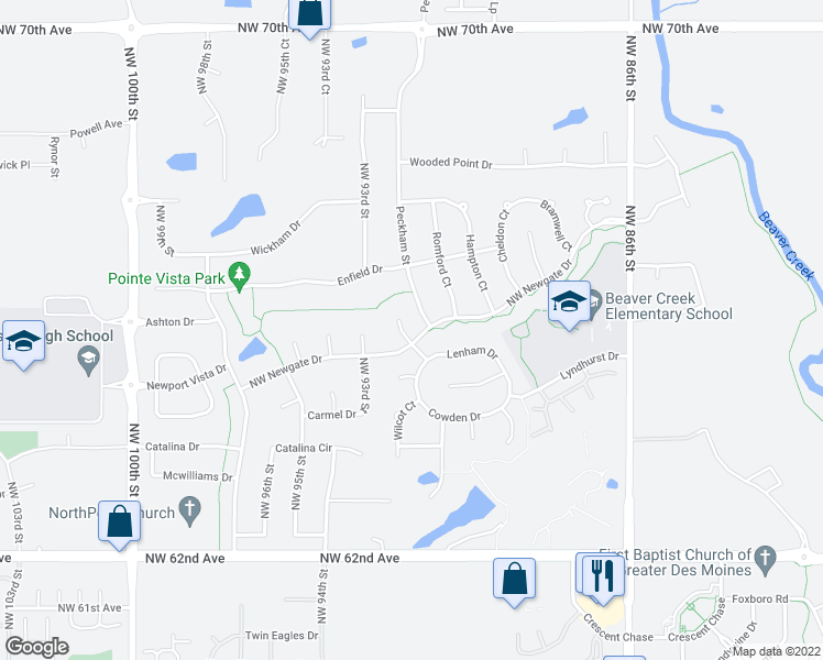 map of restaurants, bars, coffee shops, grocery stores, and more near 6511 Fullerton Court in Johnston