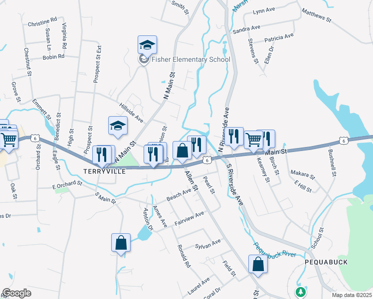 map of restaurants, bars, coffee shops, grocery stores, and more near 35 Burnham Street in Plymouth