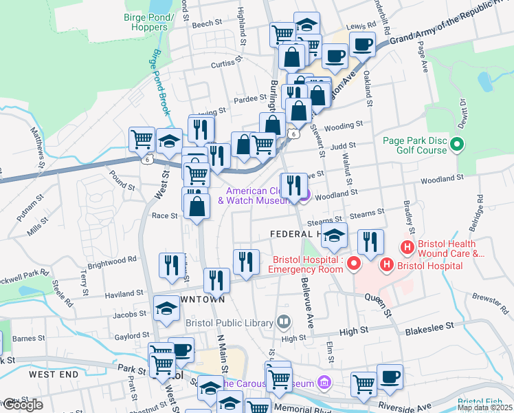 map of restaurants, bars, coffee shops, grocery stores, and more near 68 Merriman Street in Bristol