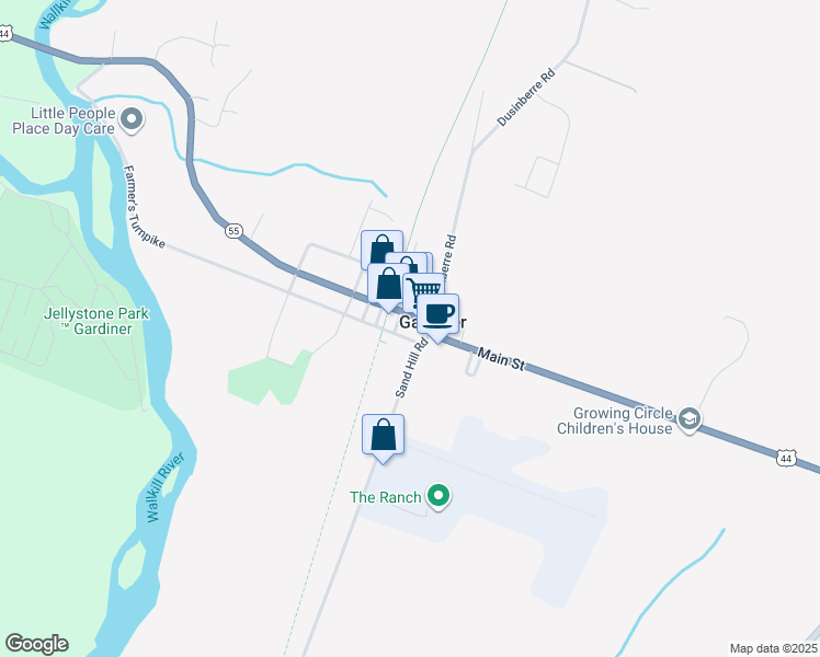 map of restaurants, bars, coffee shops, grocery stores, and more near in Gardiner