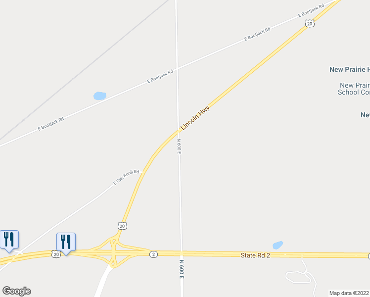 map of restaurants, bars, coffee shops, grocery stores, and more near 4601 North 600 East in Rolling Prairie