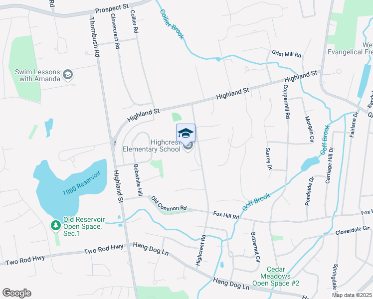 map of restaurants, bars, coffee shops, grocery stores, and more near 95 Highcrest Road in Wethersfield