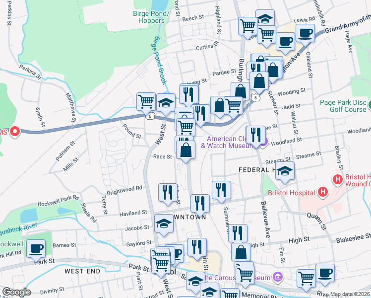 map of restaurants, bars, coffee shops, grocery stores, and more near 19 Race Street in Bristol