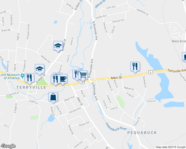 map of restaurants, bars, coffee shops, grocery stores, and more near 7 Schultz Street in Plymouth