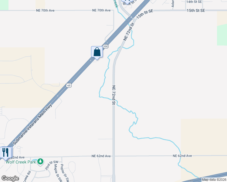 map of restaurants, bars, coffee shops, grocery stores, and more near County Road S14 in Bondurant