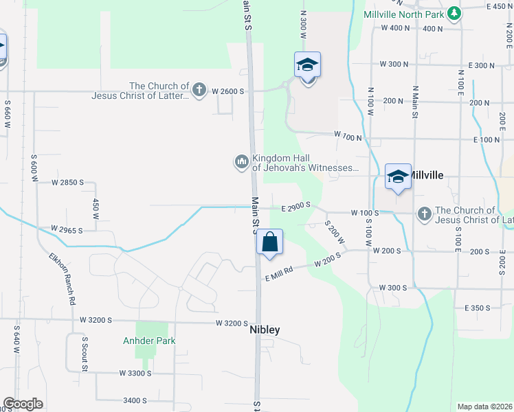 map of restaurants, bars, coffee shops, grocery stores, and more near 2881 Main Street in Logan