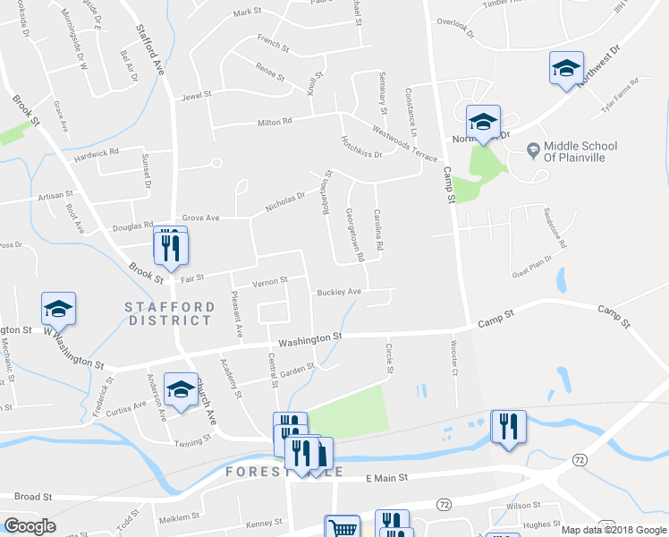 map of restaurants, bars, coffee shops, grocery stores, and more near 35 Robertson Street in Bristol
