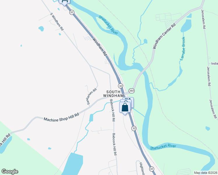 map of restaurants, bars, coffee shops, grocery stores, and more near 353 South Windham Road in Windham