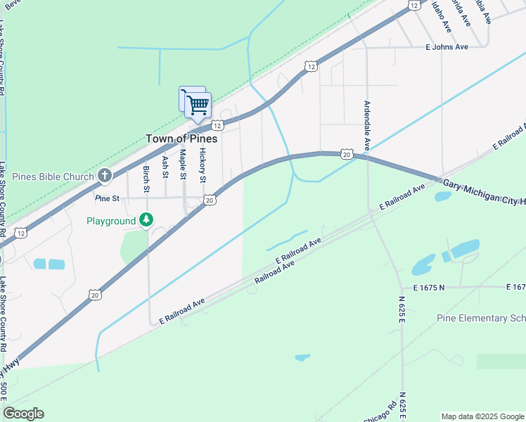 map of restaurants, bars, coffee shops, grocery stores, and more near 3294-3326 Gary-Michigan City Highway in Michigan City