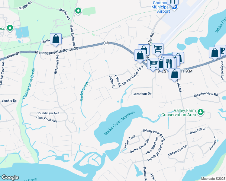 map of restaurants, bars, coffee shops, grocery stores, and more near 161 George Ryder Road South in Chatham