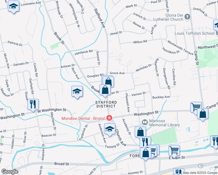 map of restaurants, bars, coffee shops, grocery stores, and more near 118 Stafford Avenue in Bristol