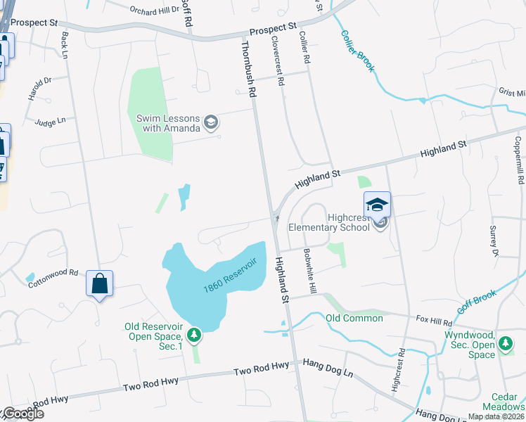 map of restaurants, bars, coffee shops, grocery stores, and more near 15 Robeth Lane in Wethersfield